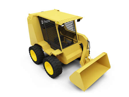 isolated skid steer loader on a white backgroundの写真素材
