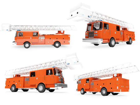 Isolated collection of firetruck