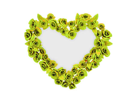 Isolated decorative golden frame over white backgroundの写真素材