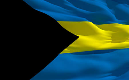 Fluttering flag of Bahamas on the windの写真素材