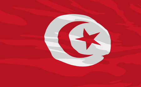  flag of Tunisiaのイラスト素材