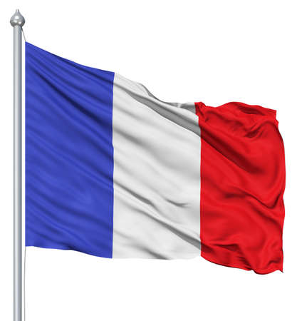 France national flag waving in the windの写真素材