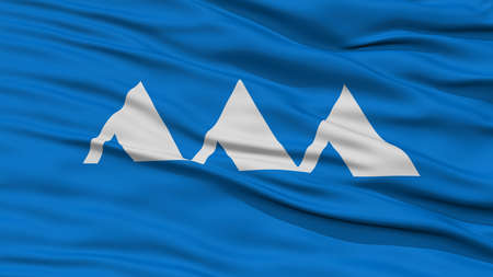 Closeup Yamagata Japan Prefecture Flag, Waving in the Wind, High Resolutionの写真素材