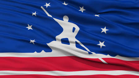 Closeup Richmond Flag, Capital of Virginia State, Flying in the Windの写真素材