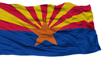Isolated Arizona Flag, USA state, Waving on White Background, High Resolution