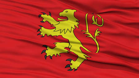 Closeup Valletta City Flag, Capital City of Malta, Waving in the Windの写真素材