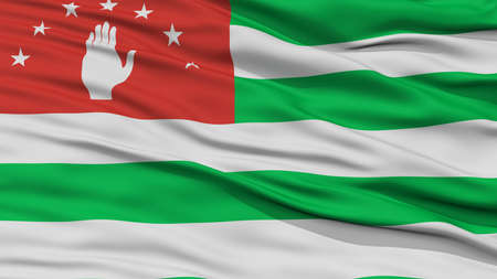 Closeup Abkhazia Flag, Waving in the Wind, High Resolutionの写真素材