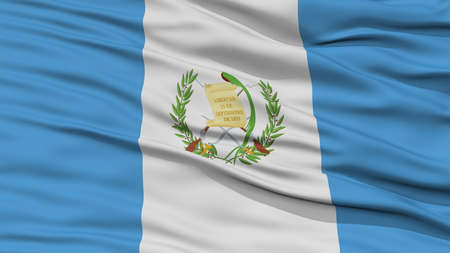 Closeup Guatemala Flag, Waving in the Wind, High Resolutionの写真素材