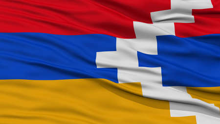 Closeup Nagorno Karabakh Flag, Waving in the Wind, High Resolutionの写真素材