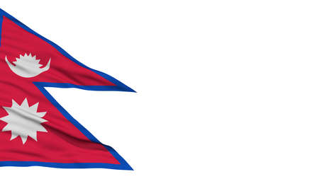 Isolated Nepal Flag, Waving on White Background, High Resolutionの写真素材