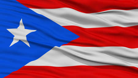 Closeup Puerto Rico Flag, Waving in the Wind, High Resolutionの写真素材