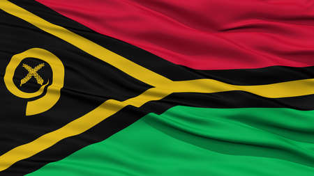 Closeup Vanuatu Flag, Waving in the Wind, High Resolutionの写真素材
