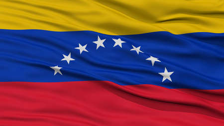 Closeup Venezuela Flag, Waving in the Wind, High Resolutionの写真素材