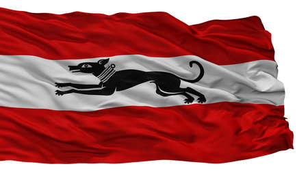 Damme City Flag, Country Belgium, Isolated On White Background