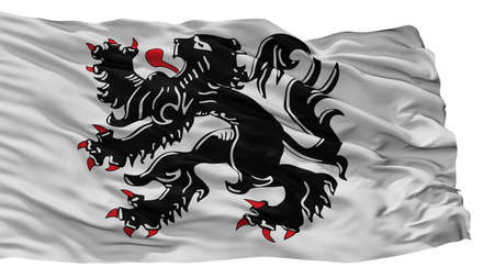 Binche City Flag, Country Belgium, Isolated On White Backgroundの写真素材