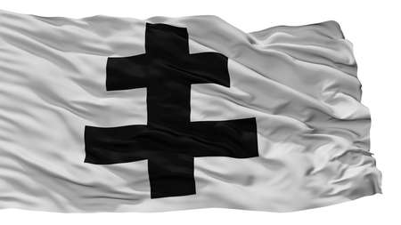 Roeselare City Flag, Country Belgium, Isolated On White Backgroundの写真素材