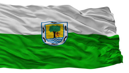 Santa Fe De Antioquia City Flag, Country Colombia, Antioquia Department, Isolated On White Backgroundの写真素材