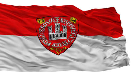 Hun Sopron City Flag, Country Hungary, Isolated On White Backgroundの写真素材