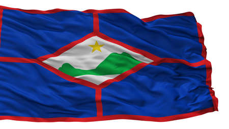Sint Eustatius City Flag, Country Netherlands, Isolated On White Backgroundの写真素材