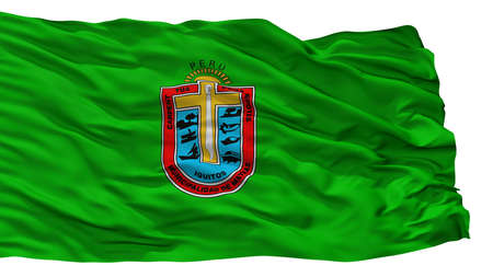 Iquitos City Flag, Country Peru, Isolated On White Backgroundの写真素材