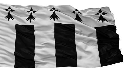 Rennes City Flag, Country France, Isolated On White Backgroundの写真素材