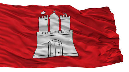 Hamburg City Flag, Country Germany, Isolated On White Backgroundの写真素材