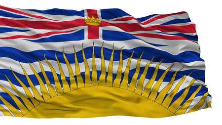 British Columbia City Flag, Country Canada, Isolated On White Backgroundの写真素材