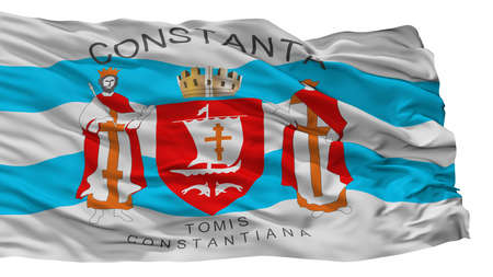 Constanta City Flag, Country Romania, Isolated On White Backgroundの写真素材