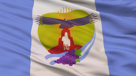 Municipal Tunuyan City Flag, Country Argentina, Closeup Viewの写真素材