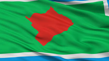 Las Flores City Flag, Country Argentina, Closeup Viewの写真素材