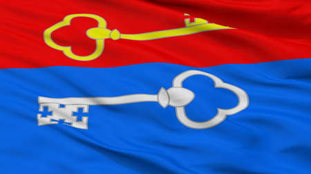Pietrykau City Flag, Country Belarus, Closeup Viewの写真素材