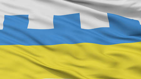 Hlybokaje City Flag, Country Belarus, Closeup Viewの写真素材