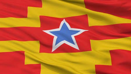 Langley City Flag, Country Canada, British Columbia Province, Closeup Viewの写真素材