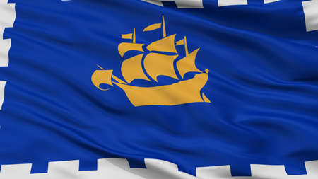 Quebec City City Flag, Country Canada, Closeup Viewの写真素材