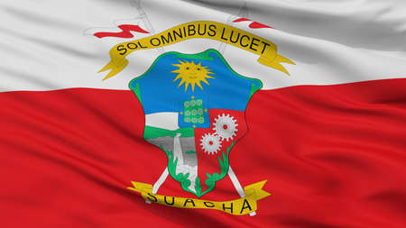 Soacha City Flag, Country Colombia, Cundinamarca Department, Closeup Viewの写真素材