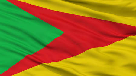 Paz De Ariporo City Flag, Country Colombia, Casanare Department, Closeup Viewの写真素材