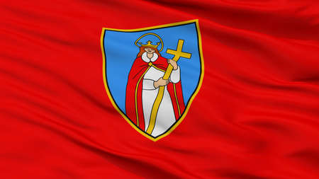 Kastva City Flag, Country Croatia, Closeup Viewの写真素材