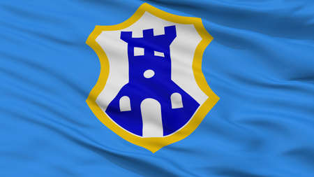 Pazina City Flag, Country Croatia, Closeup Viewの写真素材