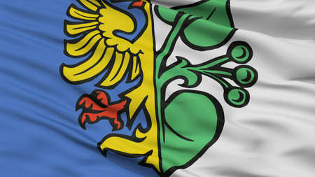Karwina Flag City Flag, Country Czech Republic, Closeup Viewの写真素材