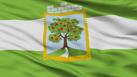 Jablonec Vlajka City Flag, Country Czech Republic, Closeup Viewの写真素材