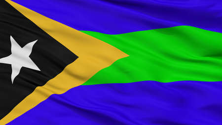 Manatuto City Flag, Country East Timor, Closeup Viewの写真素材