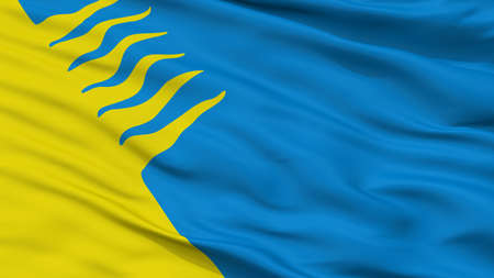 Kohtla Jarve City Flag, Country Estonia, Closeup Viewの写真素材