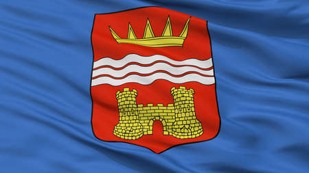Tsalenjikha Municipality City Flag, Country Georgia, Closeup Viewの写真素材