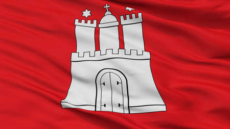 Hamburg City Flag, Country Germany, Closeup Viewの写真素材