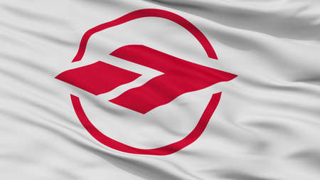 Ageo City Flag, Country Japan, Saitama Prefecture, Closeup Viewの写真素材