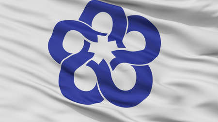 Dazaifu City Flag, Country Japan, Fukuoka Prefecture, Closeup Viewの写真素材