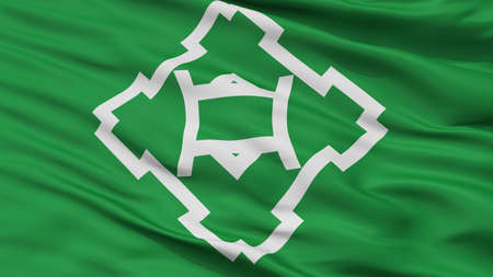 Ikeda City Flag, Country Japan, Osaka Prefecture, Closeup Viewの写真素材