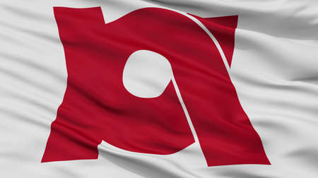 Kameoka City Flag, Country Japan, Kyoto Prefecture, Closeup Viewの写真素材