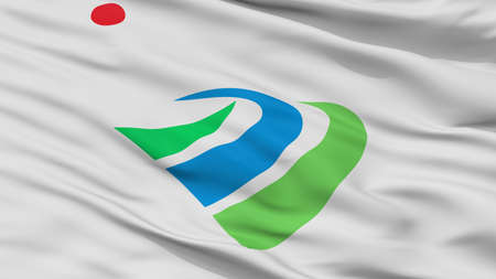 Kanzaki City Flag, Country Japan, Saga Prefecture, Closeup Viewの写真素材