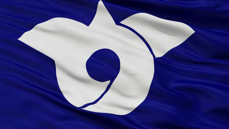 Kamisu City Flag, Country Japan, Ibaraki Prefecture, Closeup Viewの写真素材